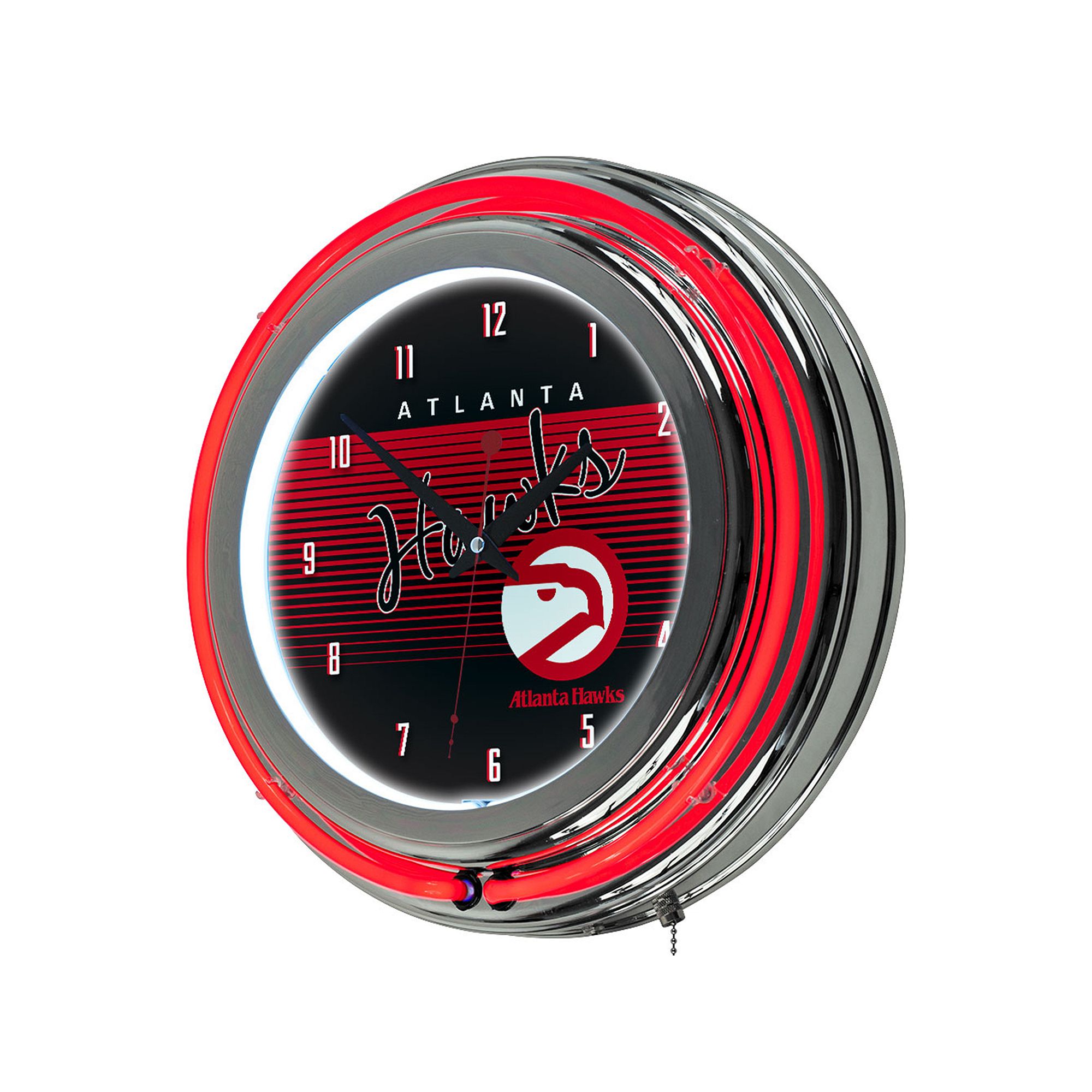 Atlanta Hawks Hardwood Classics Chrome Double-Ring Neon Wall Clock, Team