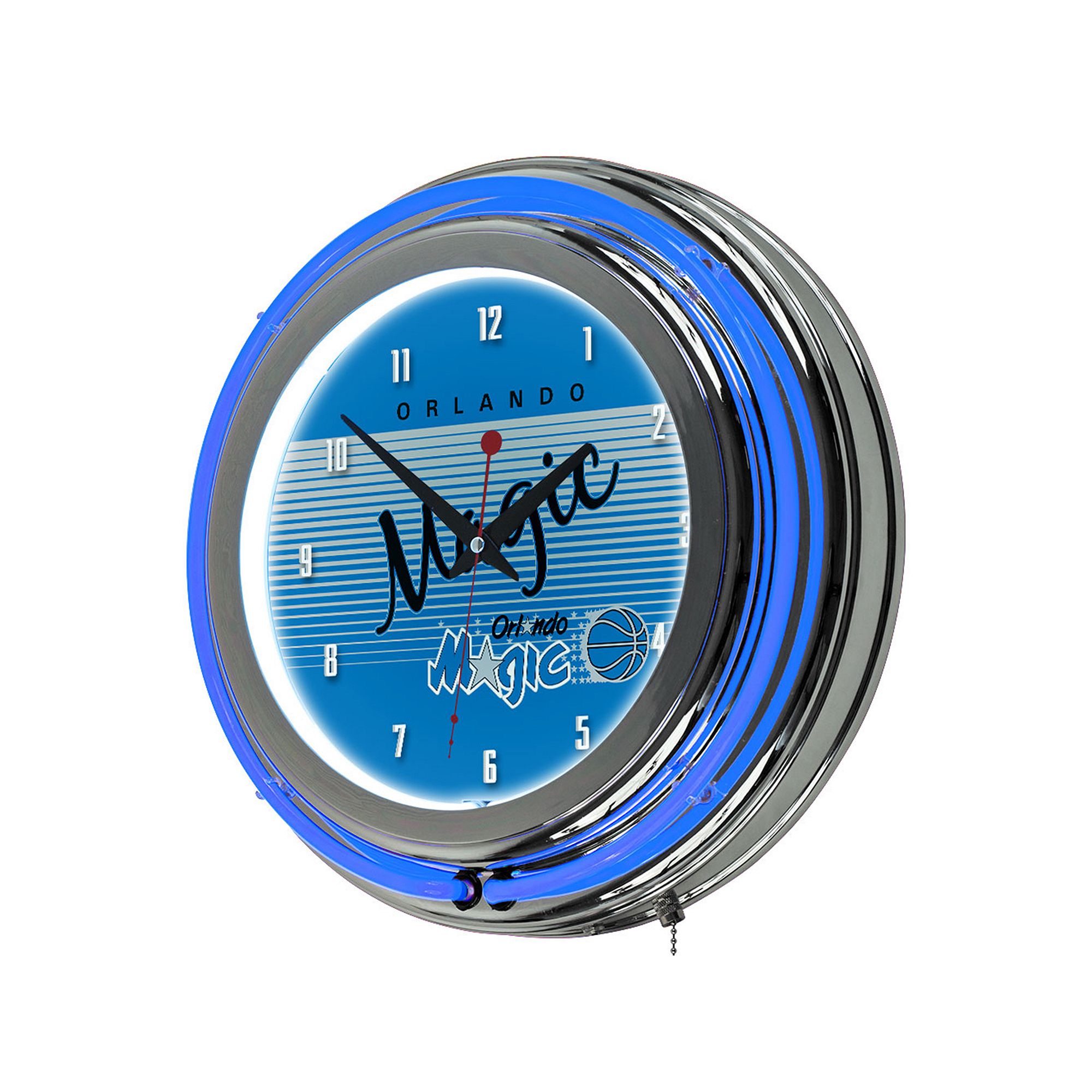 Orlando Magic Hardwood Classics Chrome Double-Ring Neon Wall Clock, Mag Tea