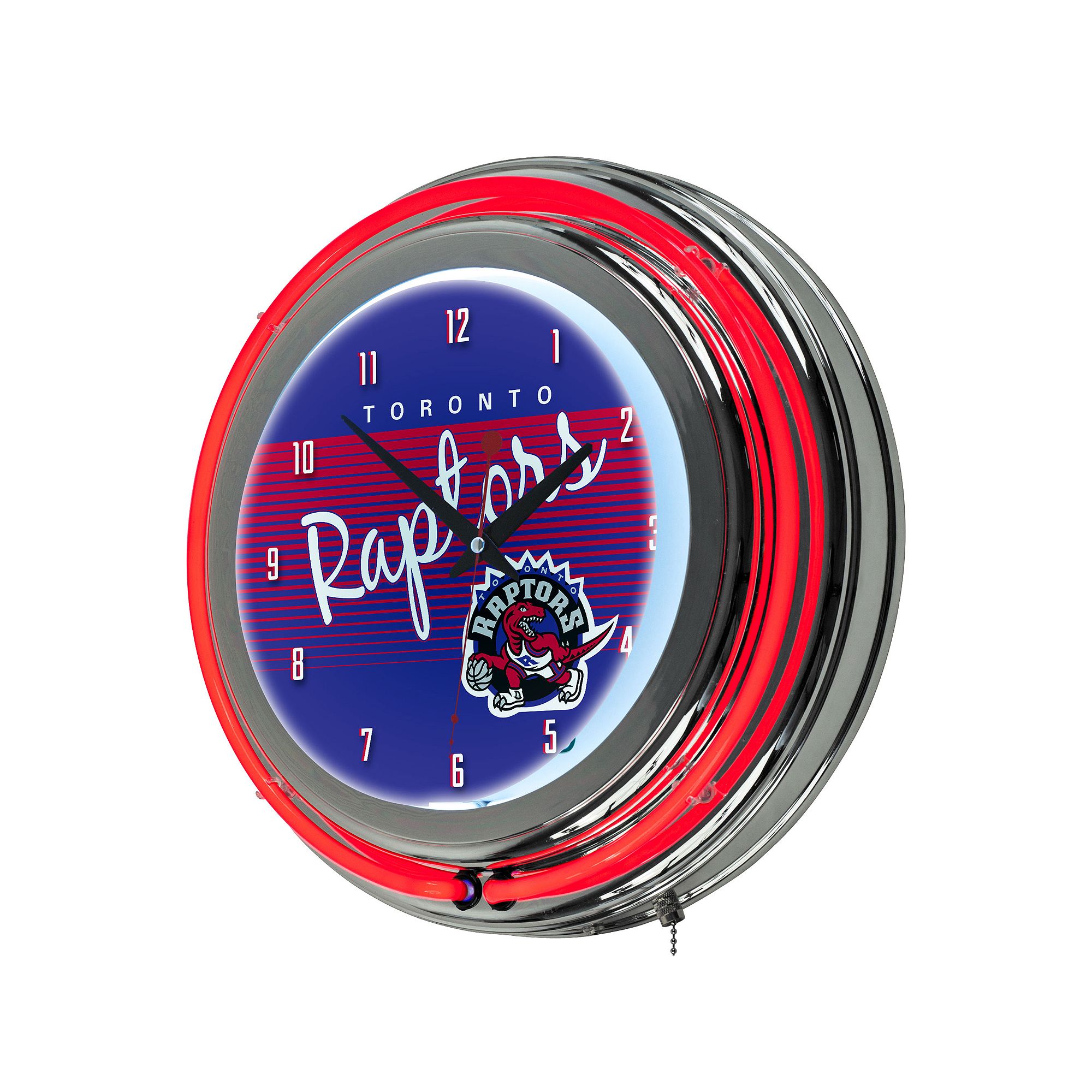Toronto Raptors Hardwood Classics Chrome Double-Ring Neon Wall Clock, Rpt T