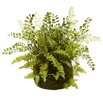 nearly natural Mixed Fern Twig & Moss Basket