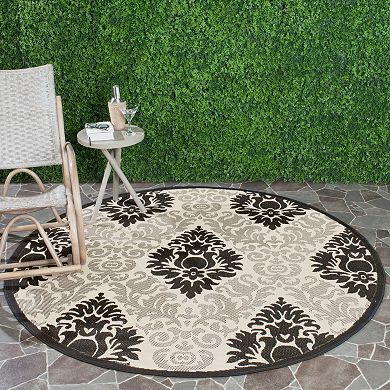 Safavieh Courtyard Damask Indoor Outdoor Rug