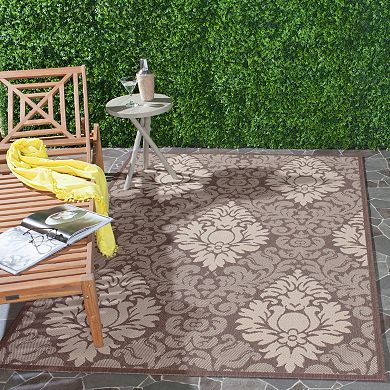 Safavieh Courtyard Damask Indoor Outdoor Rug