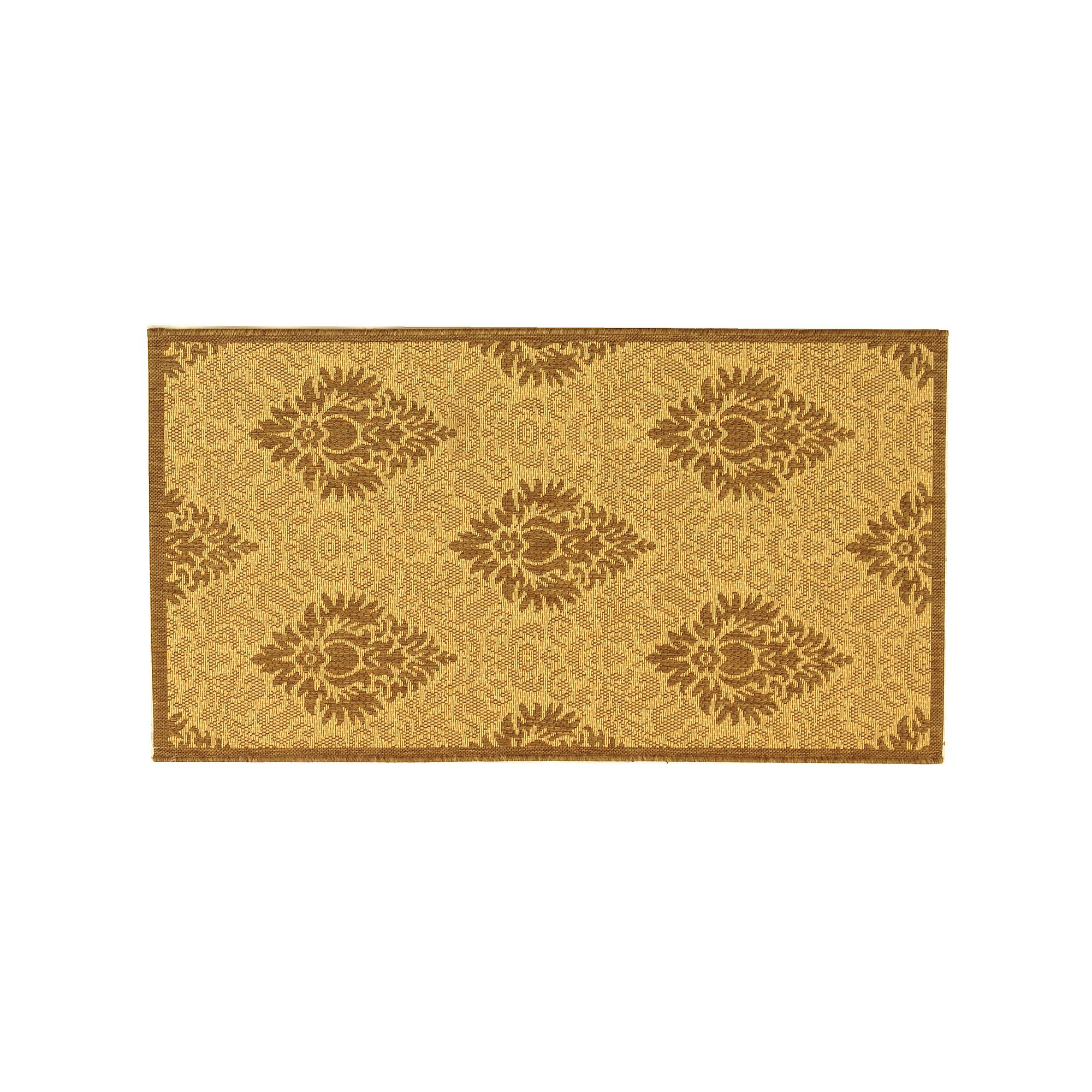 Safavieh Courtyard Damask Indoor Outdoor Rug, Natural Brown