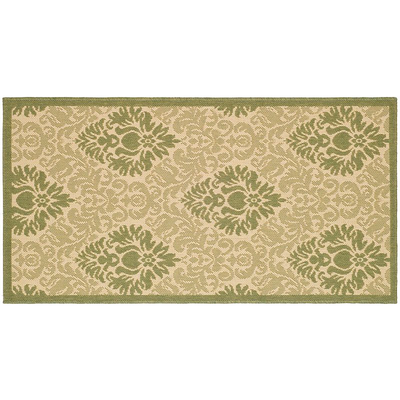 Safavieh Courtyard Damask Indoor Outdoor Rug, Multicolor, 6.5X9.5 Ft