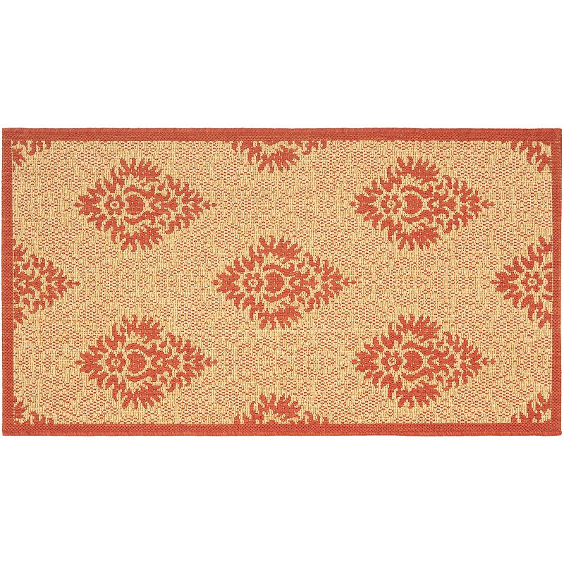 Safavieh Courtyard Damask Indoor Outdoor Rug, Multicolor, 8X11 Ft