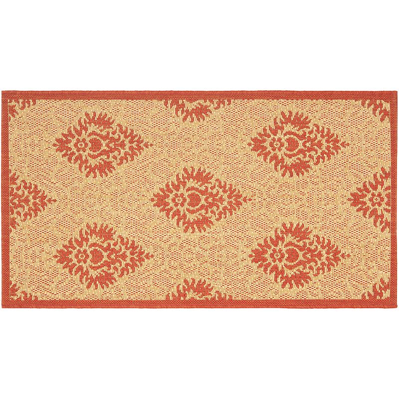 Safavieh Courtyard Damask Indoor Outdoor Rug, Multicolor, 8X11 Ft