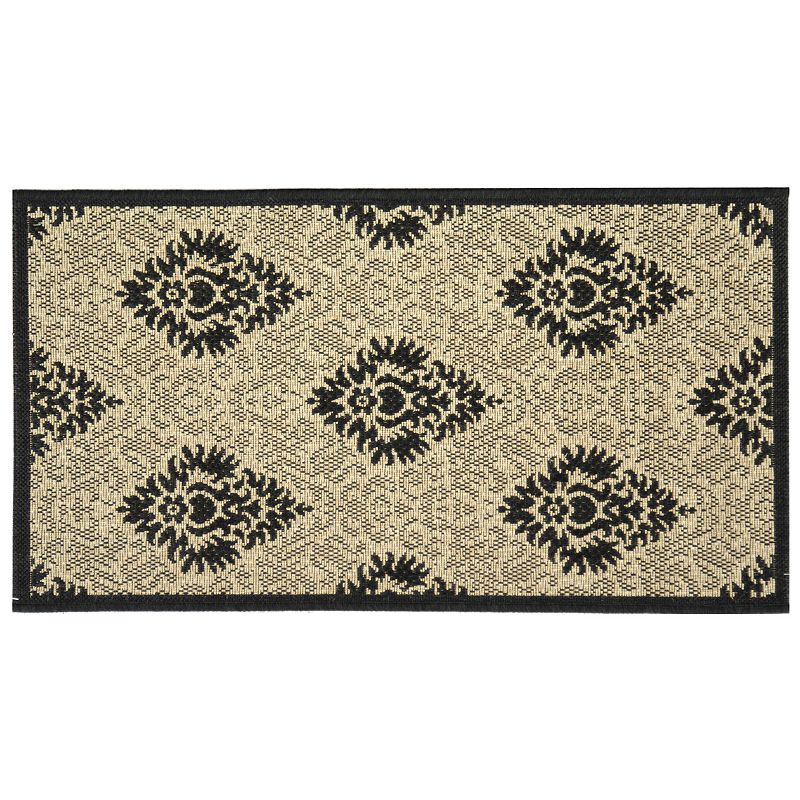 Safavieh Courtyard Damask Indoor Outdoor Rug, Multicolor, 6.5X9.5 Ft