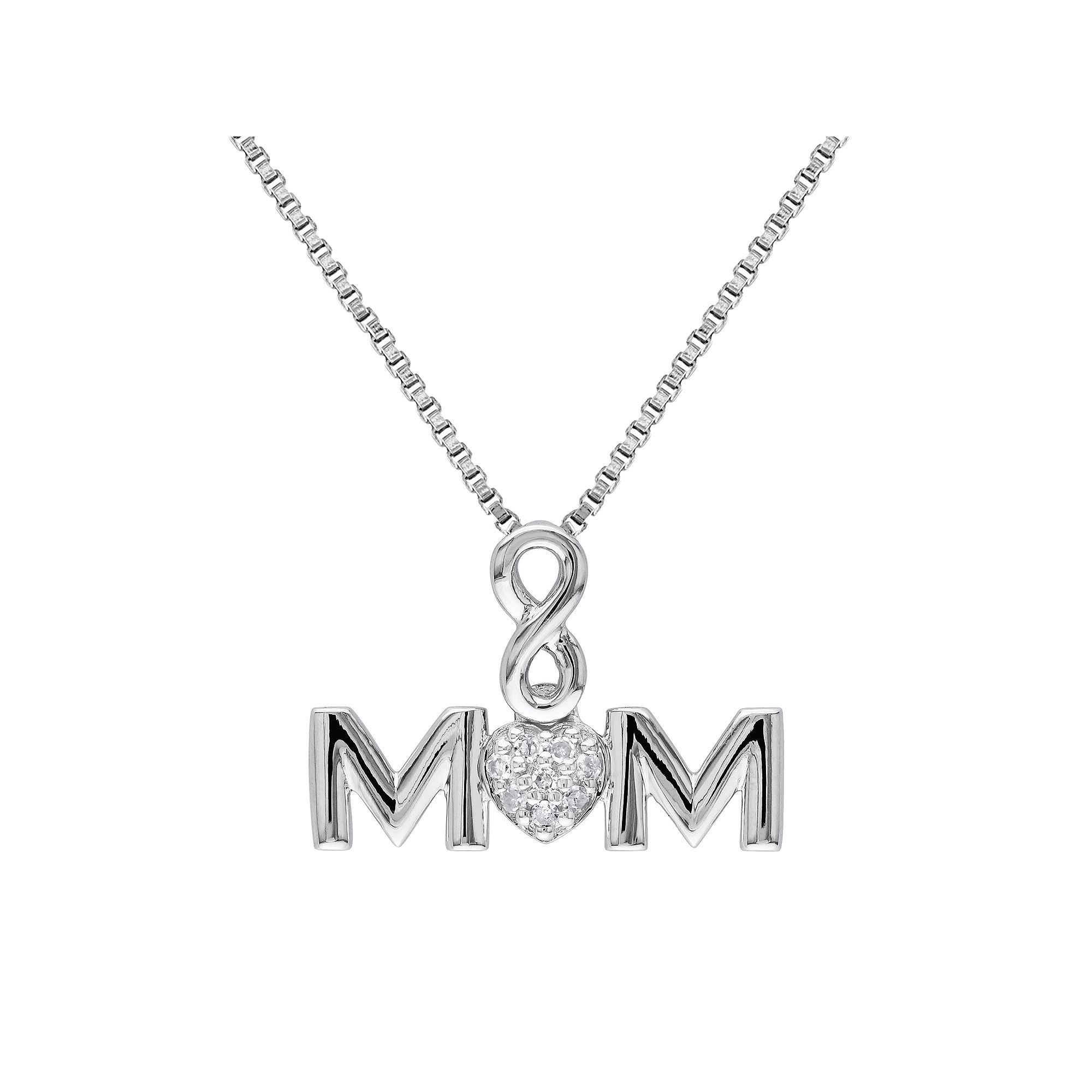 Stella Grace Diamond Accent Sterling Silver Mom Infinity Pendant Necklace,