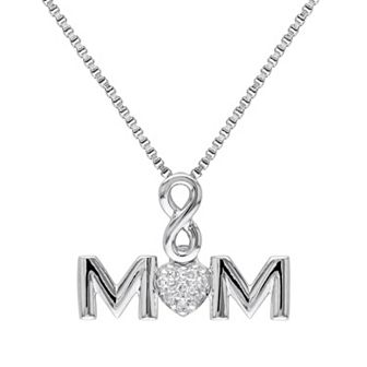 Stella Grace Diamond Accent Sterling Silver Mom Infinity Pendant Necklace