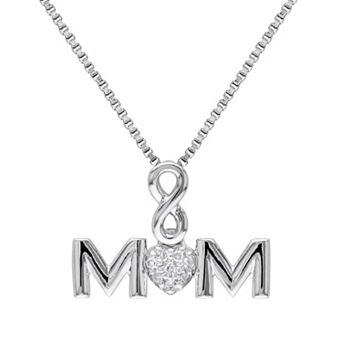 Stella Grace Diamond Accent Sterling Silver Mom Infinity Pendant Necklace