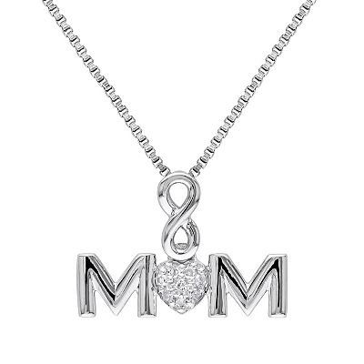 Stella Grace Diamond Accent Sterling Silver Mom Infinity Pendant