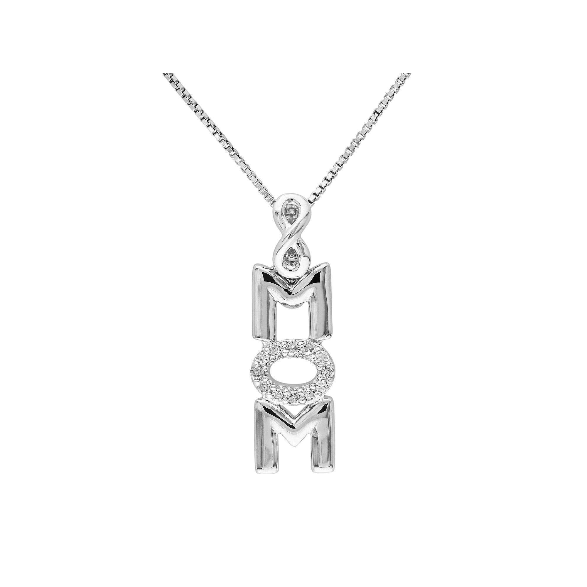 Stella Grace Diamond Accent Sterling Silver Mom Infinity Pendant Necklace,
