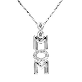 Stella Grace Diamond Accent Sterling Silver Mom Infinity Pendant Necklace