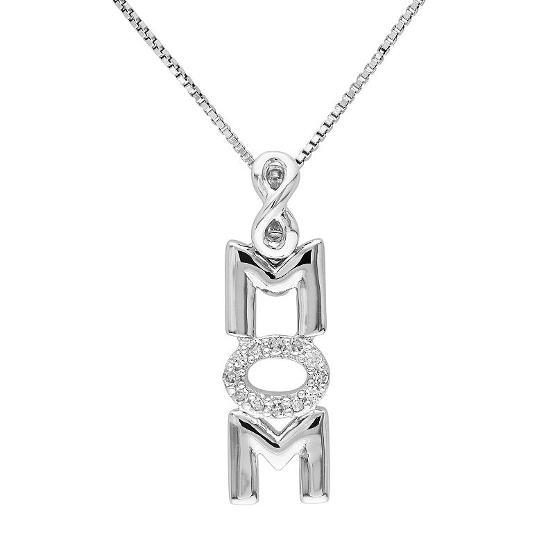Stella Grace Diamond Accent Sterling Silver Mom Infinity Pendant Necklace,