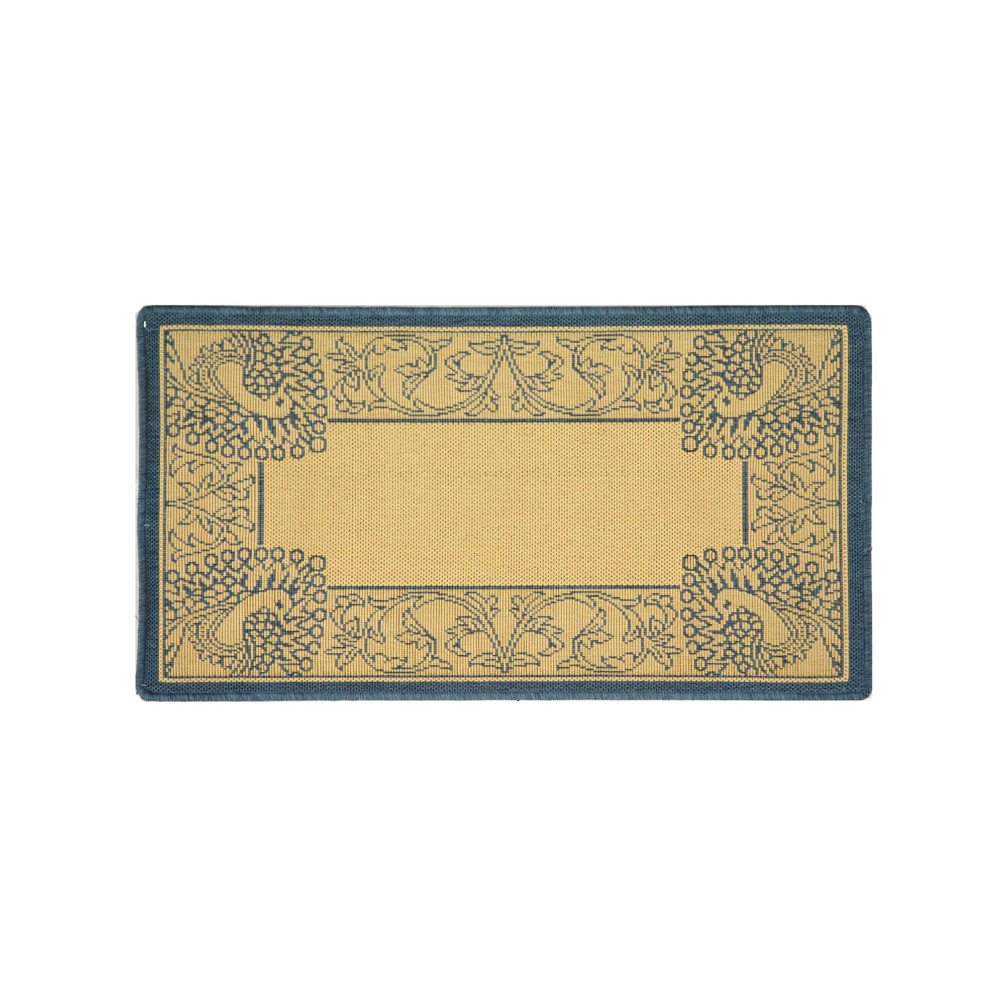 Safavieh Courtyard Peacock Indoor Outdoor Rug, Natural Blue