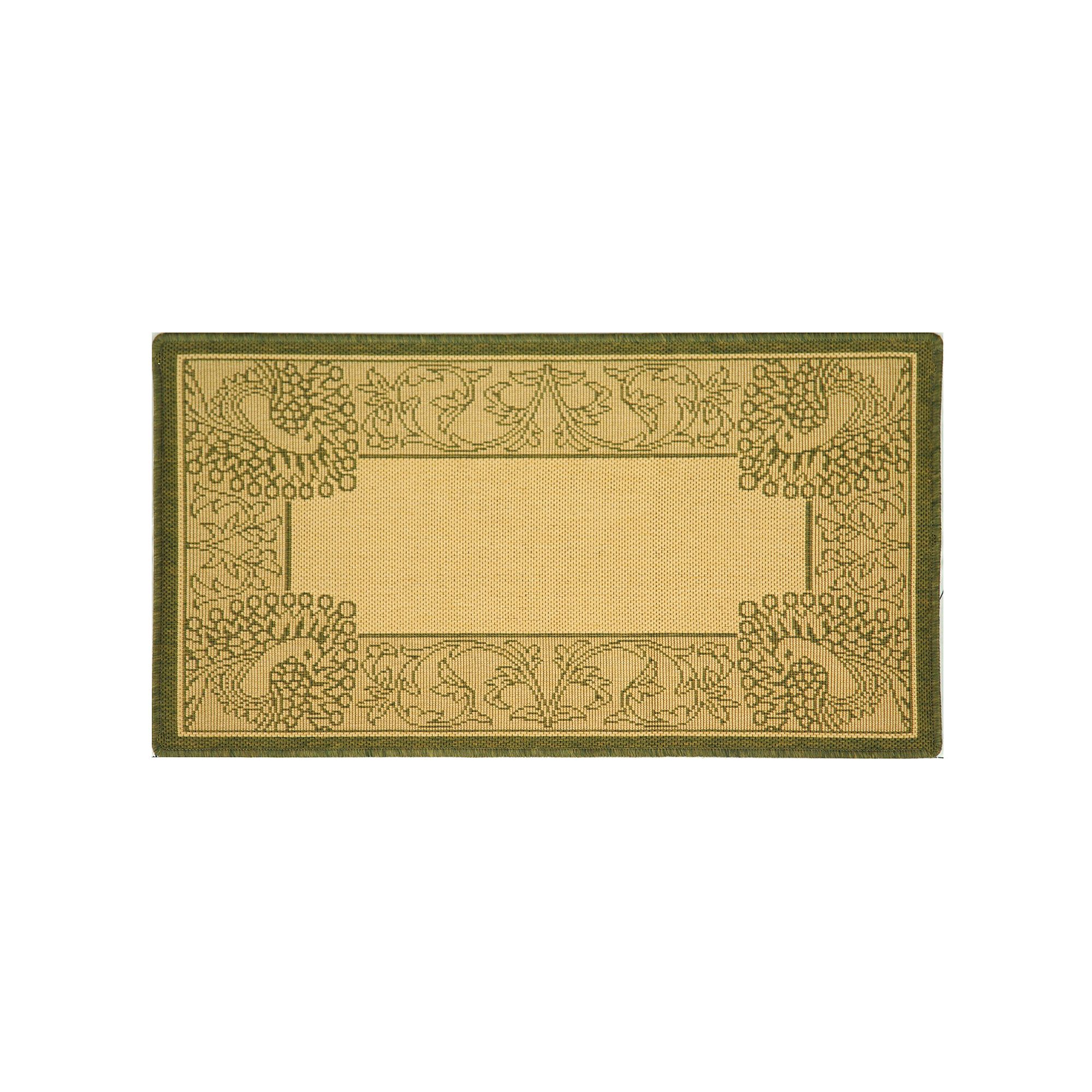 Safavieh Courtyard Peacock Indoor Outdoor Rug, Natural Green