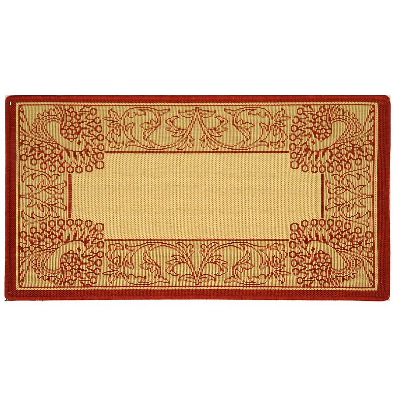 Safavieh Courtyard Peacock Indoor Outdoor Rug, Beig/Green, 8X11 Ft