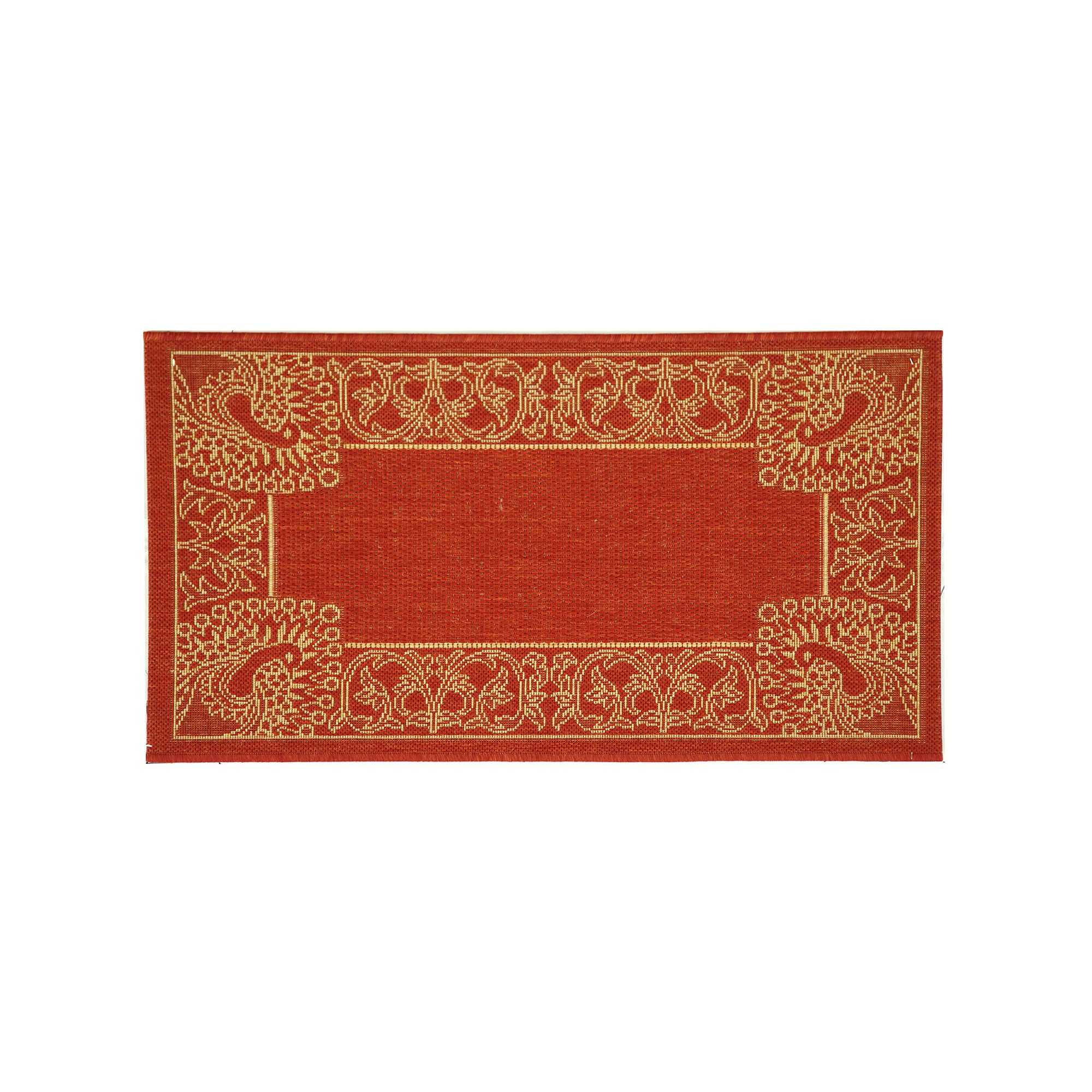 Safavieh Courtyard Peacock Indoor Outdoor Rug, Red Natural