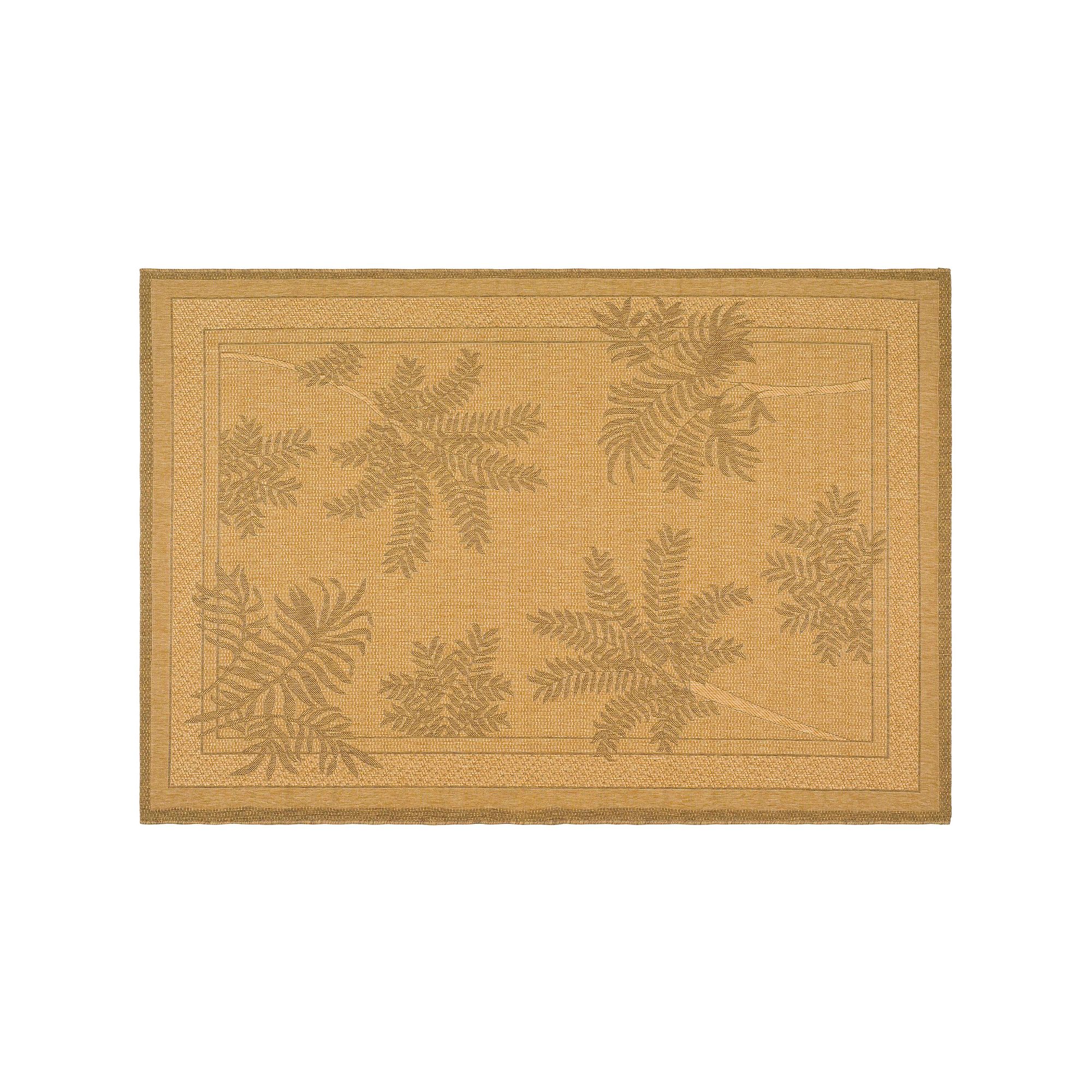 Safavieh Courtyard Leaf Indoor Outdoor Rug, Natural Gold