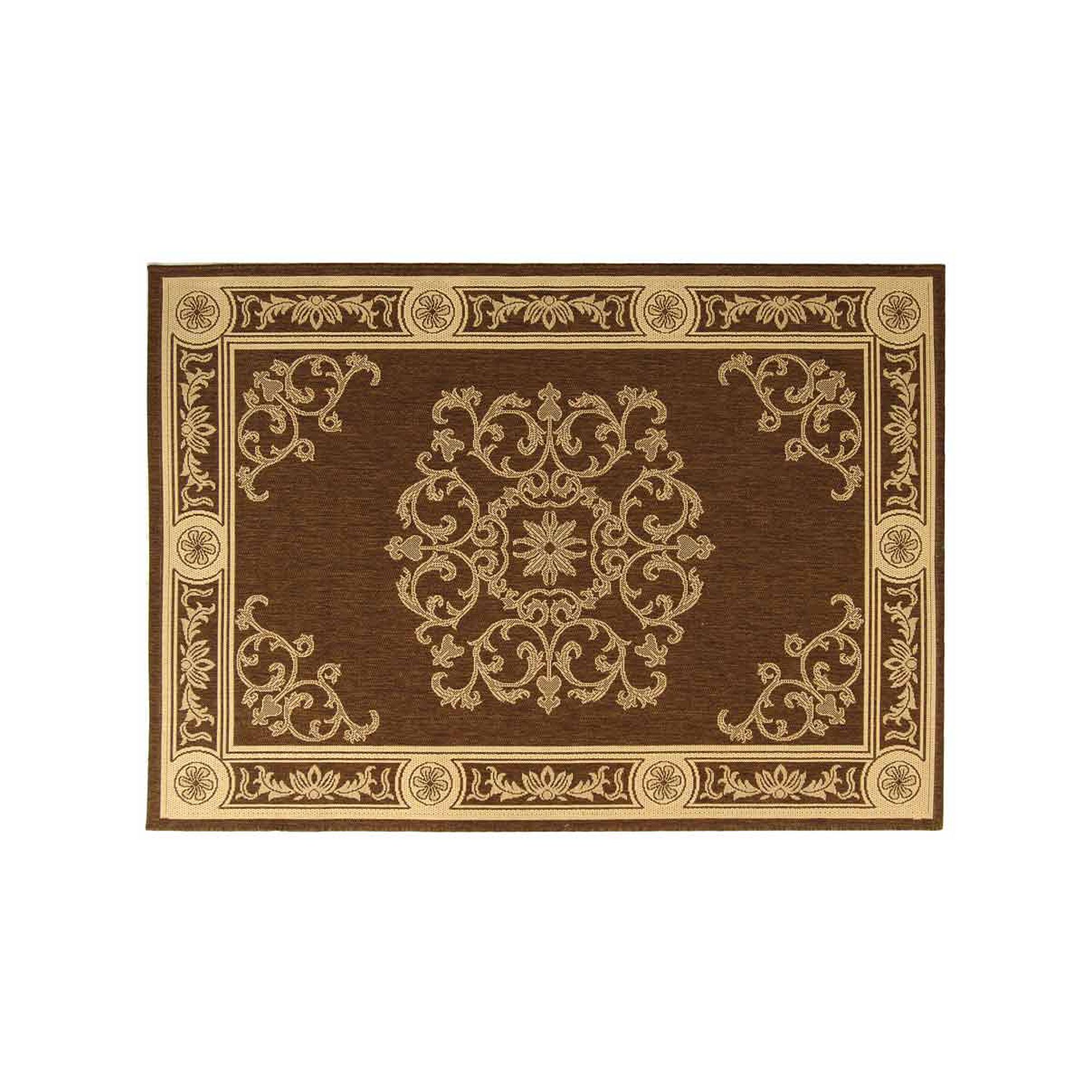 Safavieh Courtyard Medallion Indoor Outdoor Rug, Brown Natural