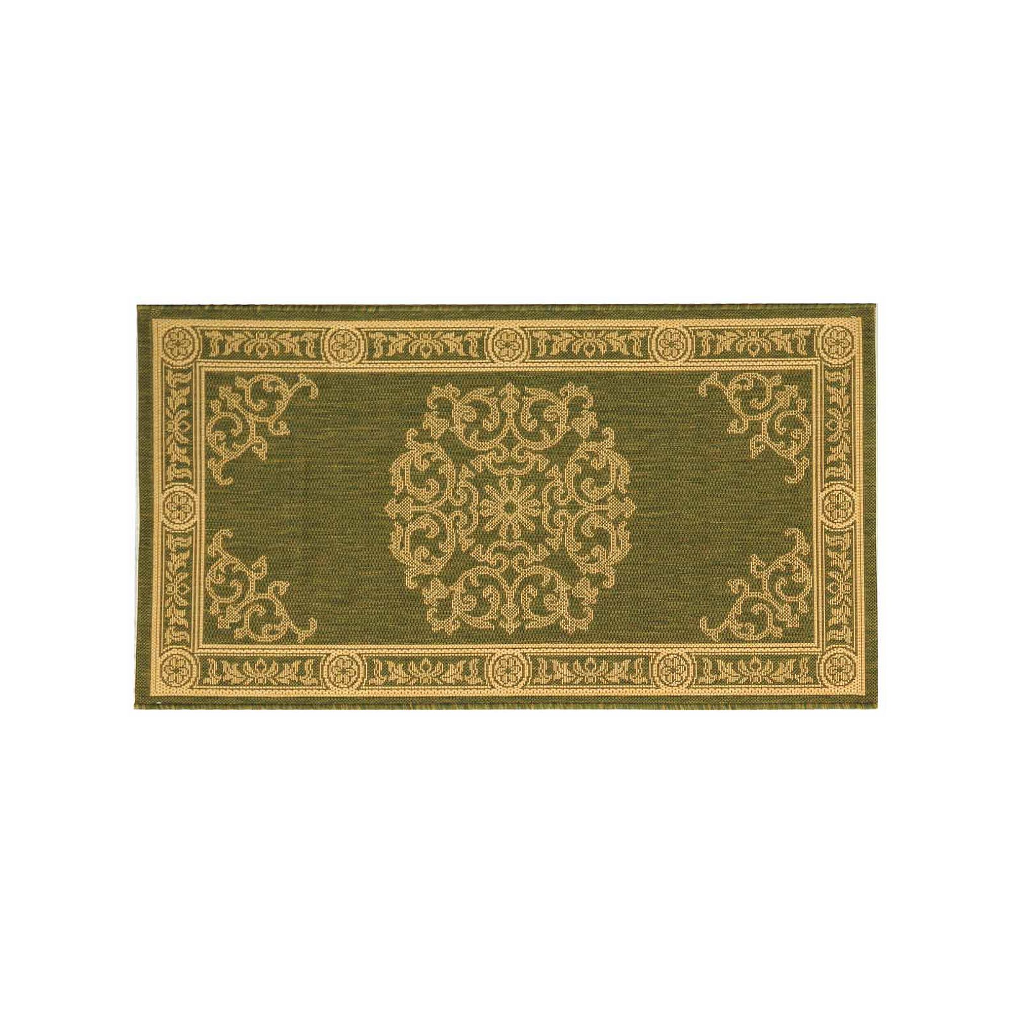 Safavieh Courtyard Medallion Indoor Outdoor Rug, Green Natural