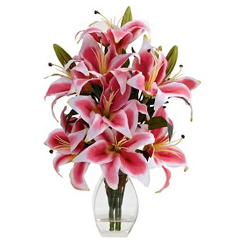 nearly natural Rubrum Lily Decorative Arrangement