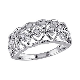 Stella Grace 1/10 Carat T.W. Diamond Sterling Silver Openwork Ring