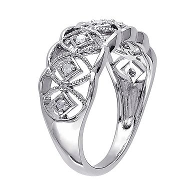 Stella Grace 1/10 Carat T.W. Diamond Sterling Silver Openwork Ring