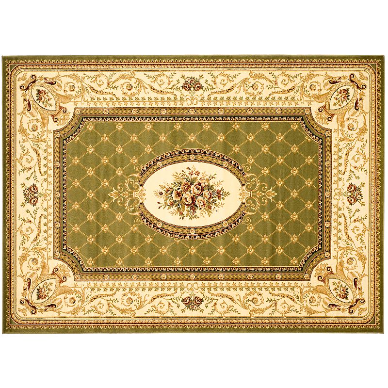 Safavieh Lyndhurst Framed Floral Rug, Green, 8X11 Ft