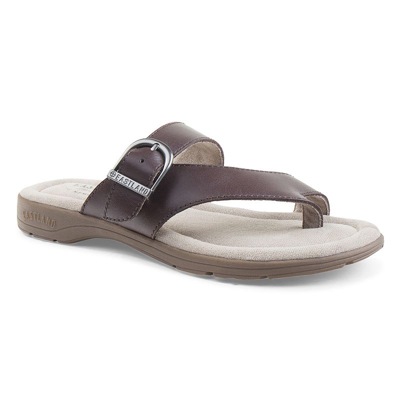 Eastland Tahiti II Women's Leather Thong Sandals, Size: 8 Wide, Brown
