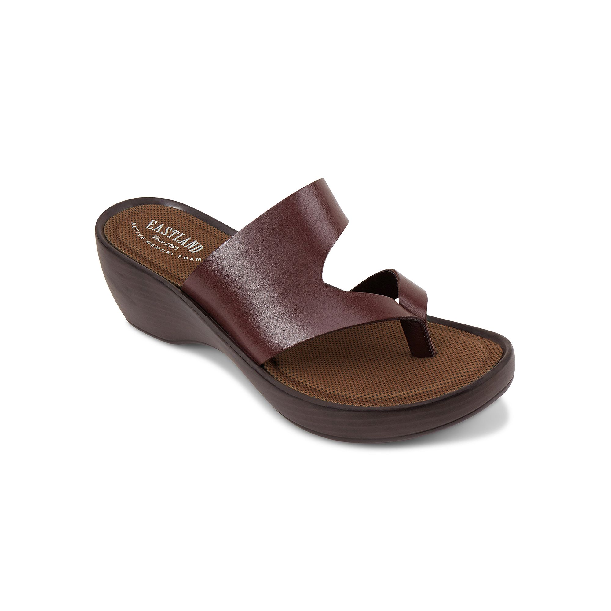 Eastland Laurel Womens Leather Wedge Sandals, Size: 6 Medium, Red