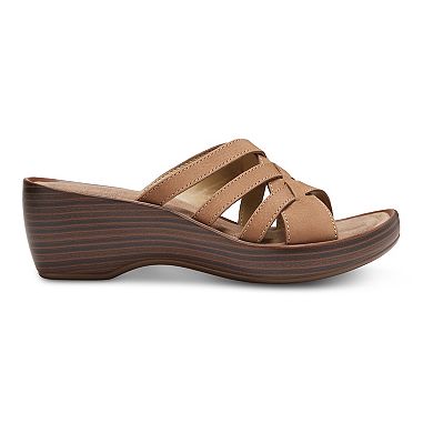 Eastland Poppy Women's Leather Slide Wedge Sandals