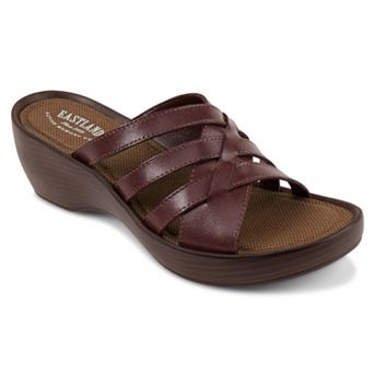 Eastland Poppy Women's Leather Slide Wedge Sandals
