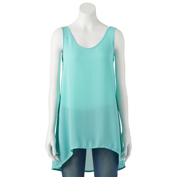 Pink Republic High-Low Juniors' Tunic Swing Tank