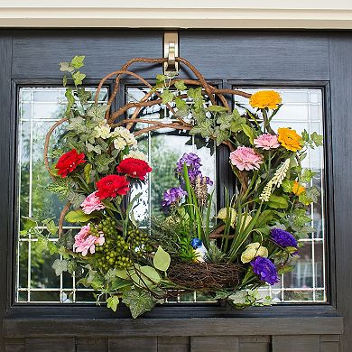 nearly natural 22-in. Spring Floral Wreath