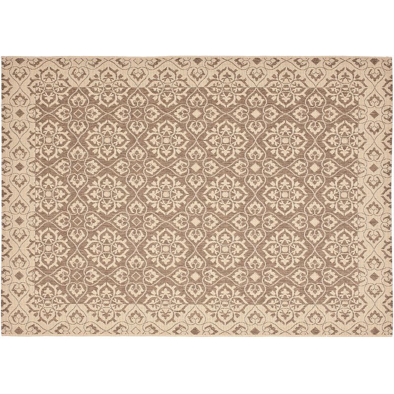 Safavieh Courtyard Floral Indoor Outdoor Rug, Brown, 8X11 Ft