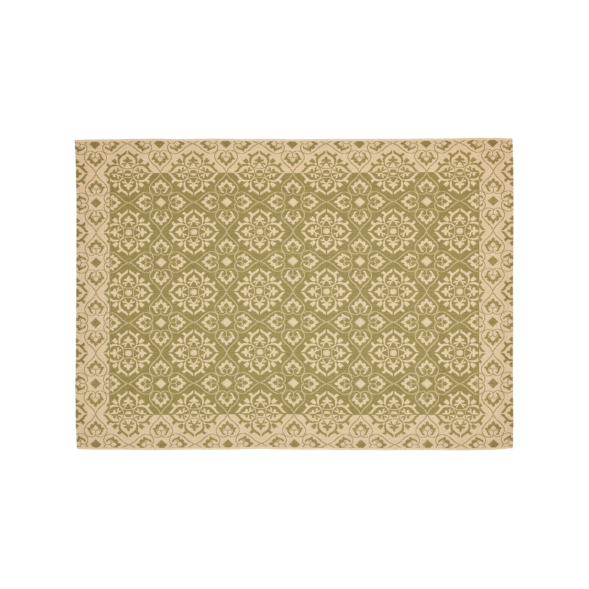 Safavieh Courtyard Floral Indoor Outdoor Rug, Green Creme