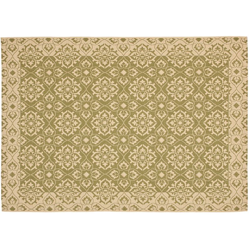 Safavieh Courtyard Floral Indoor Outdoor Rug, Green, 8X11 Ft