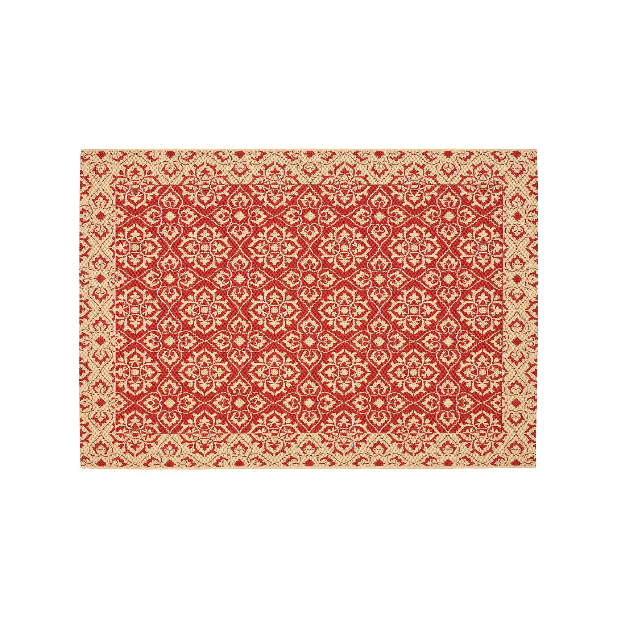 Safavieh Courtyard Floral Indoor Outdoor Rug, Red Creme