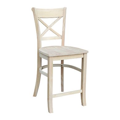 International Concepts Double ''X'' Back Swivel Bar Stool