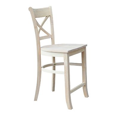 International Concepts Double ''X'' Back Swivel Bar Stool