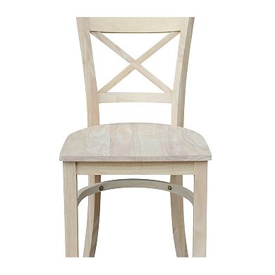 International Concepts Double ''X'' Back Swivel Bar Stool
