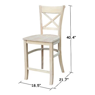 International Concepts Double ''X'' Back Swivel Bar Stool
