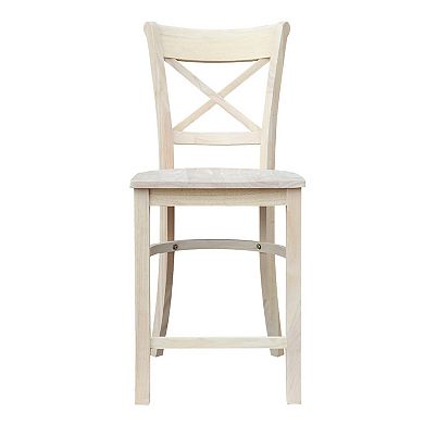 International Concepts Double ''X'' Back Swivel Bar Stool