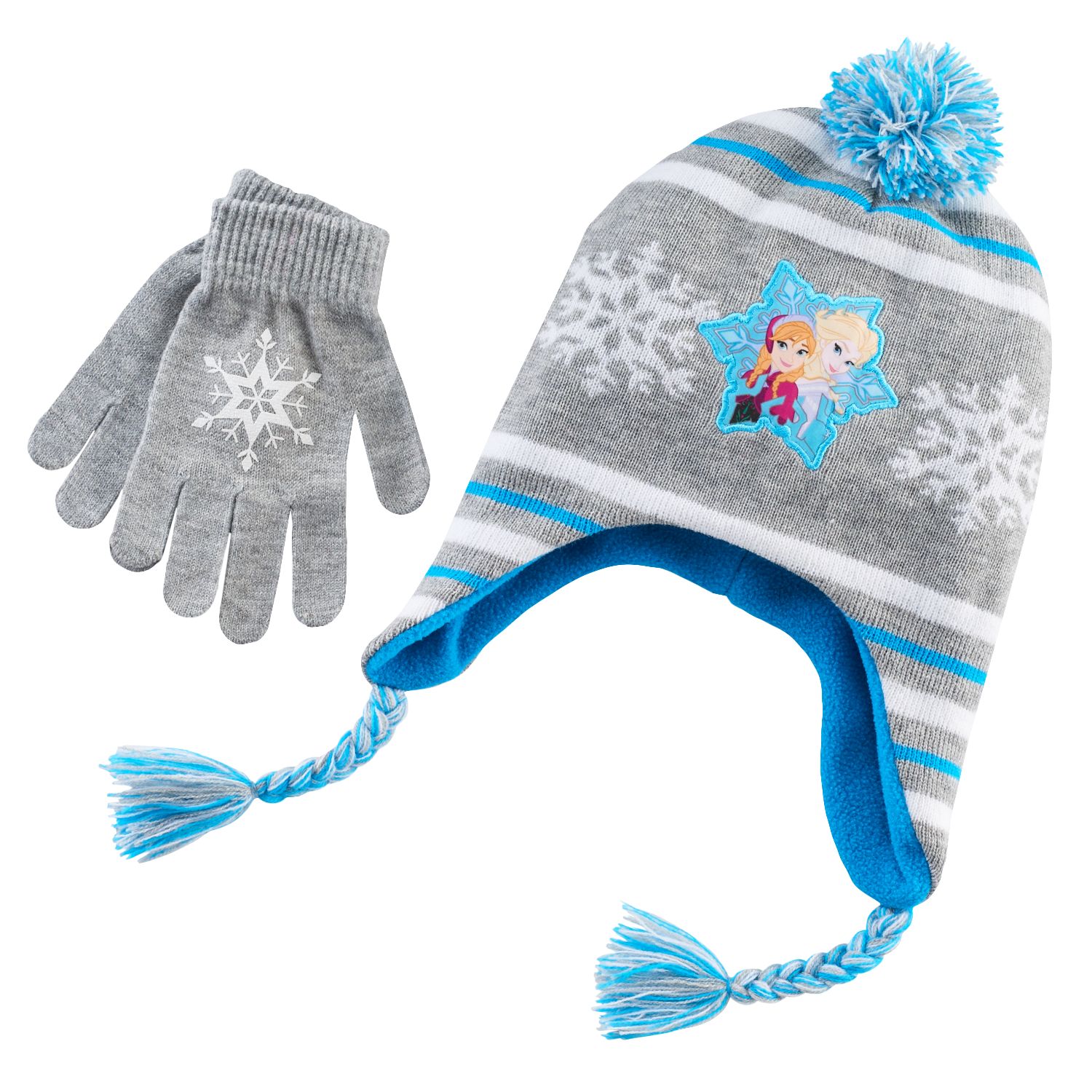girls grey hat and gloves