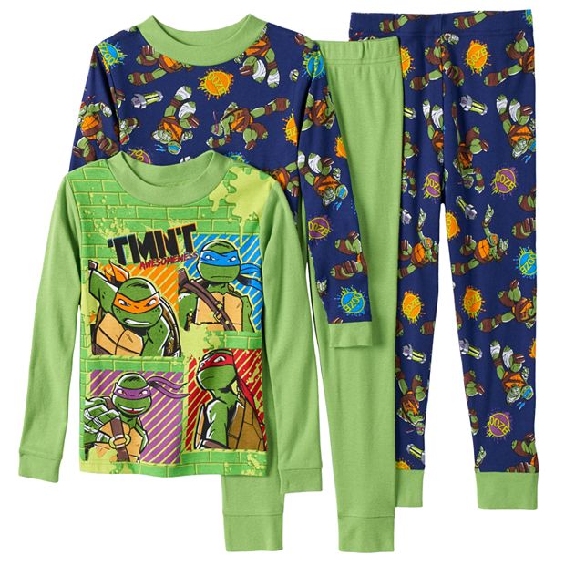  Teenage Mutant Ninja Turtles Boys Pyjama Set, Kids Black &  Green T-Shirt & Shorts Nightwear Pajamas