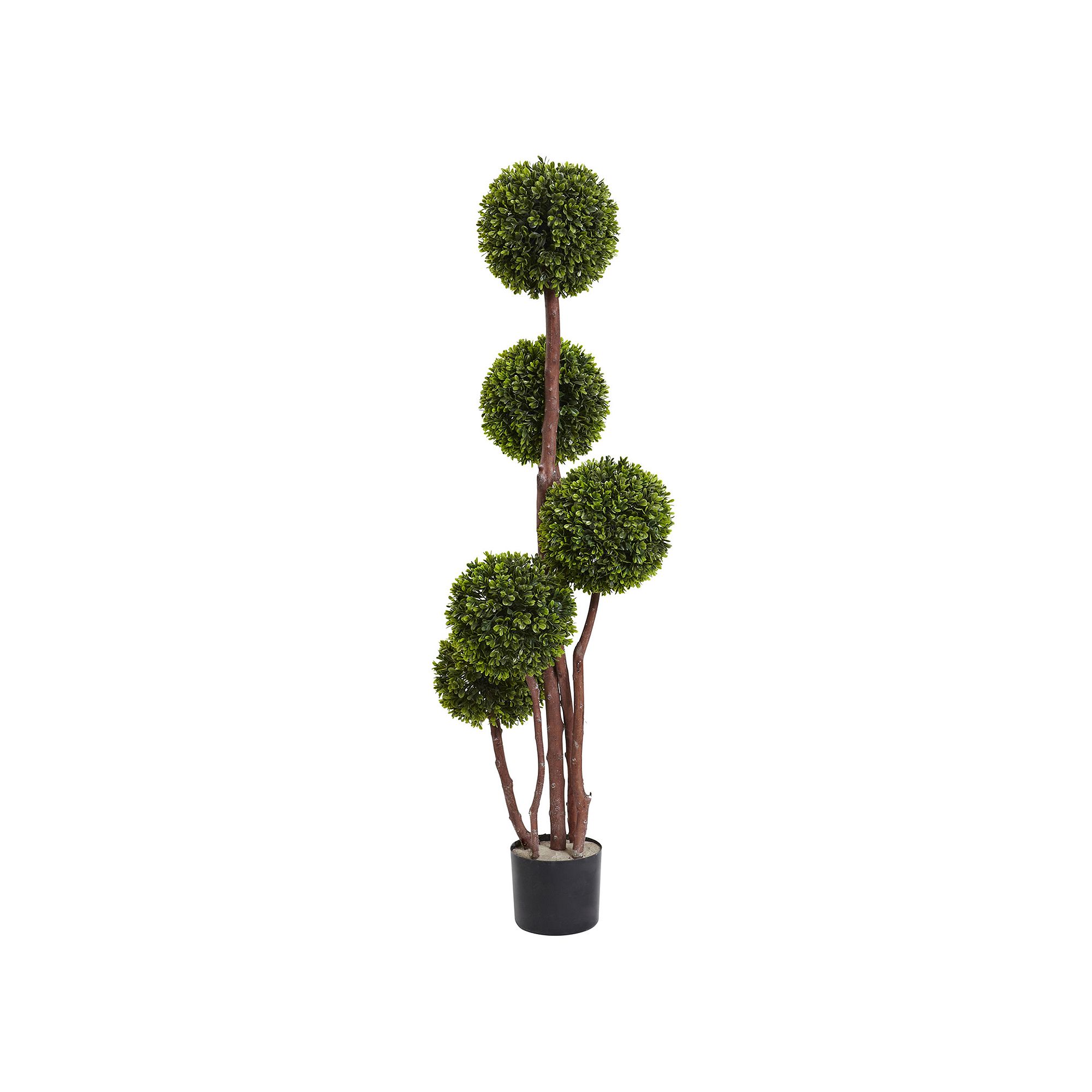 nearly natural 4-ft. Boxwood Topiary Plant, White
