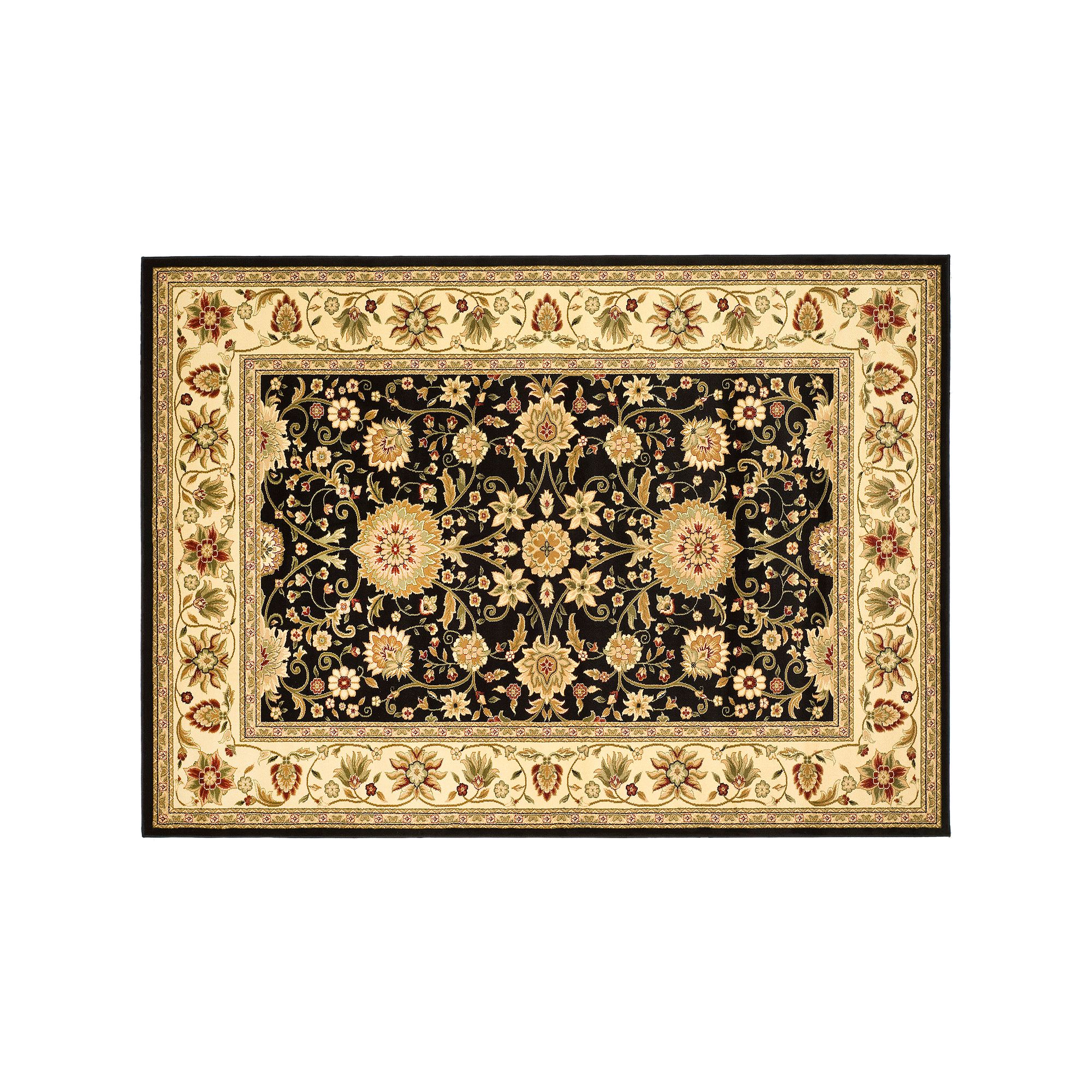 Safavieh Lyndhurst Framed Floral Print Rug, Black Ivory