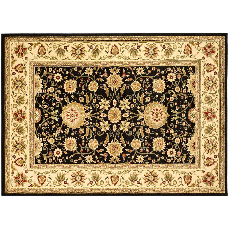 Safavieh Lyndhurst Framed Floral Print Rug, Black, 8Ft Sq