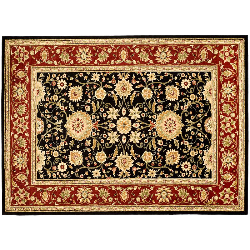 Safavieh Lyndhurst Framed Floral Print Rug, Black, 2X20 Ft